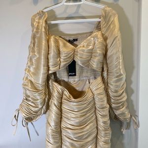 Nasty Gal Gold Shimmer Dress